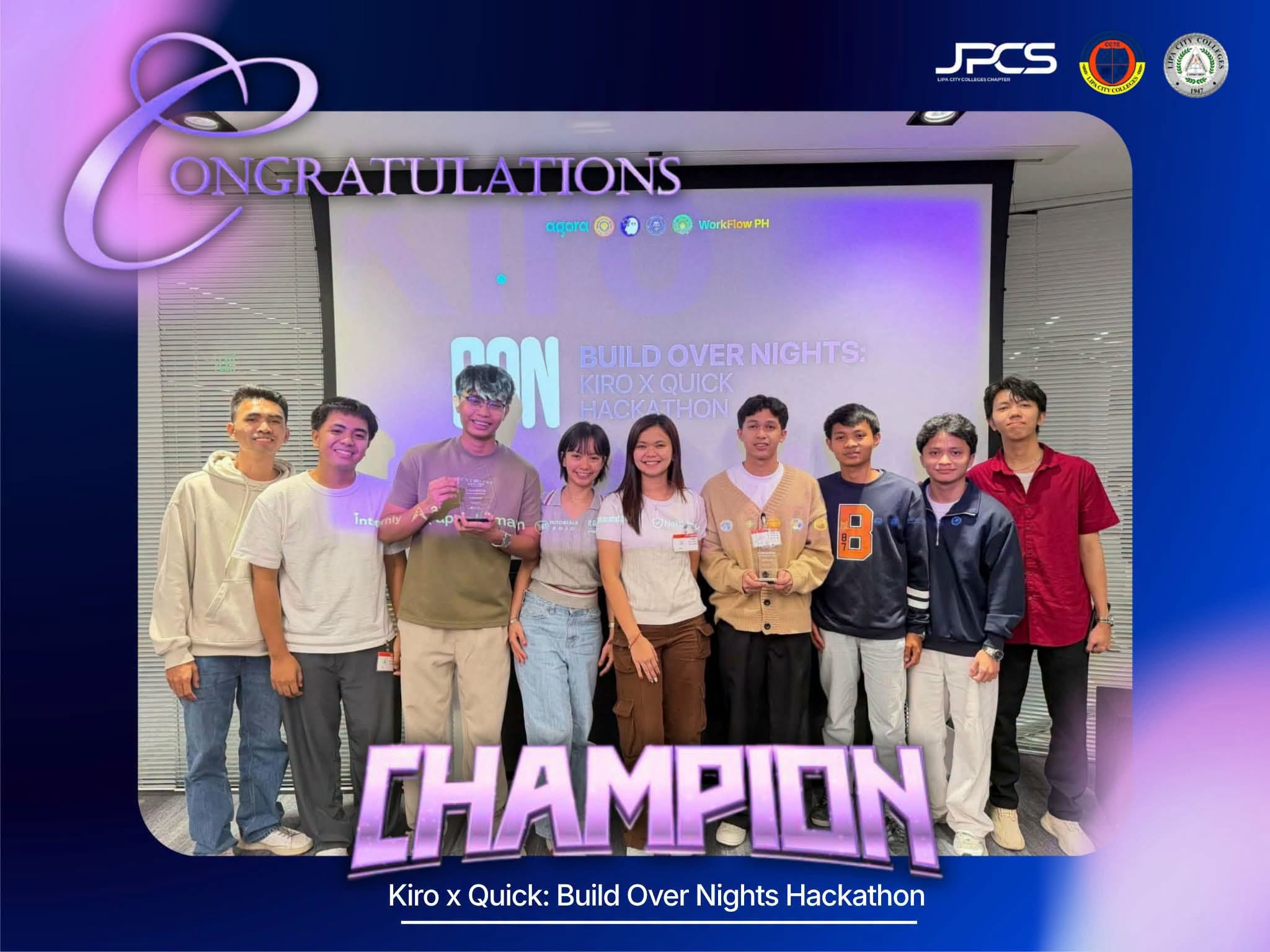 CHAMPION in the KIRO x QUICK: Build Overnight Hackathon